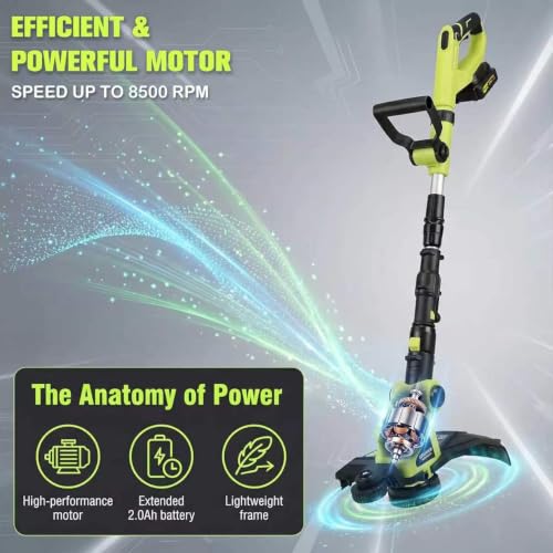 KITLUCK Electric Weed Wacker, 20V Cordless String Trimmer, Lawn Edger Tool
