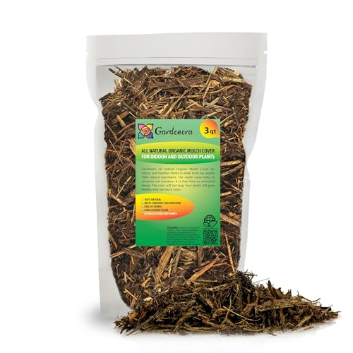 GARDENERA Natural Mulch Cover - Improve Soil Health and Moisture Retention for Thriving Plants - 3 QUARTS - color: All Natural Mulch Cover, size: 3 Quart Bag
