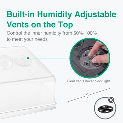 SOLIGT Thick Plastic 5-Set Strong Seed Starter Trays with 5" Humidity Domes - size: 5 Set