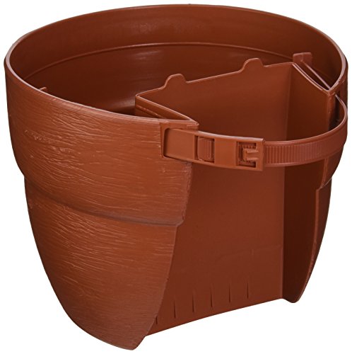EMSCO Bloomers Post Planter – Both Permanent and Temporary Installation Options – Garden In Untraditional Spaces – Terra Cotta - color: Terracotta, size: Post Planter