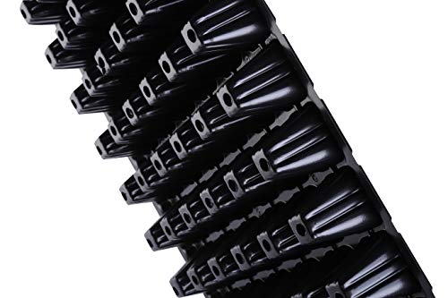 72 Cell Seed Starter Tray, 10 Pack Seed Trays with Drain Holes — 2.2 Inch Deep Seedling Plug Insert for Germination Propagation, 720 Cells, 21 x 11.5 Inches, Black