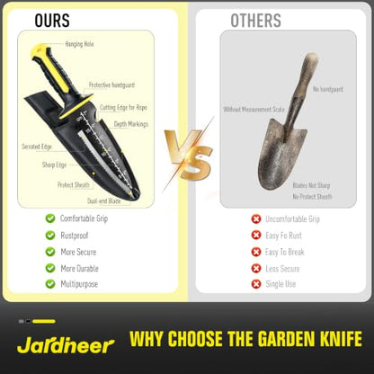 Hori Hori Garden Knife Tool with Full‑Tang Blade, 7" Weeding Knife