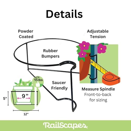 Bloem Railscapes Floating Railing Plant Clip for 1/2" - 3/4” Narrow Spindles - size: 1/2"-3/4" Narrow Spindles
