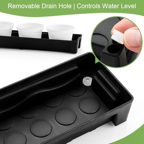 RooTrimmer 5 Pack Plastic Plant Saucer (17"x3"x1.5"), Rectangular Window Sill Plant Pot Trays with Removable Drainage Hole, Thick Windowsill Saucer Tray for 2.8 inch (7CM) Flower Nursery Pots (Black) - size: Trays (17"x3"x1.5") for 2.8 Inch Pots-5 Pack