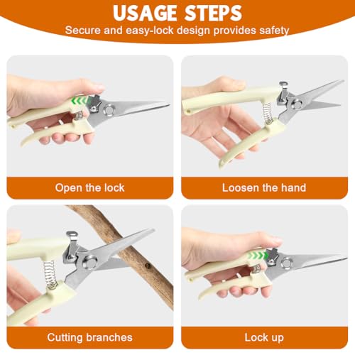 Ainiv 2Pack Pruning Shears, Professional Flower Clippers, Lightweight
