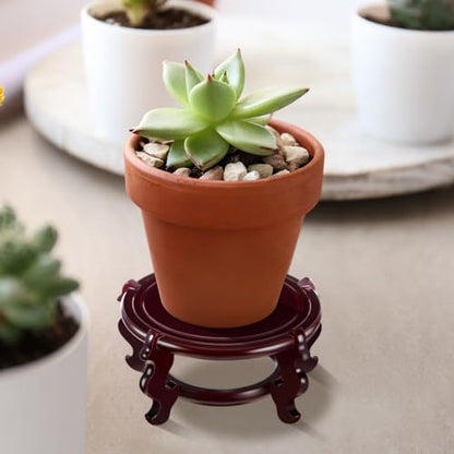 Geetery 2 Pcs 4–12 in Oriental Wooden Plant Stand Indoor Vase Stand, 6 in - size: 6 in