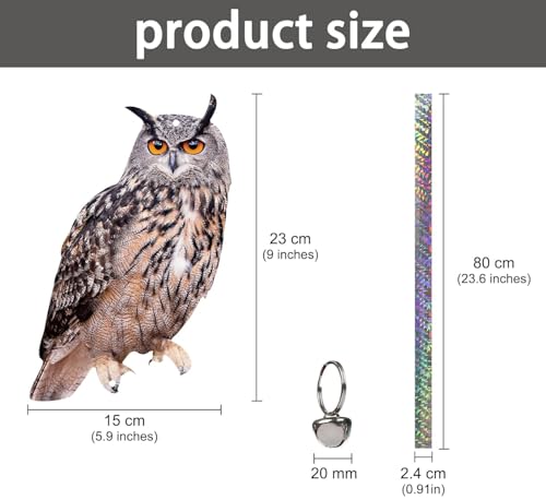 5 Pack Hanging Outdoors Reflective Scarer Away Owl Device to Keep Animals Pigeon Woodpecker Away from Patio Garden - color: Brown-5