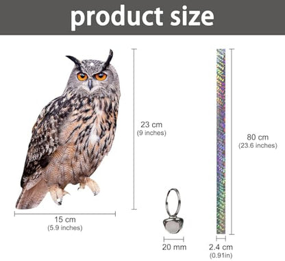 5 Pack Hanging Outdoors Reflective Scarer Away Owl Device to Keep Animals Pigeon Woodpecker Away from Patio Garden - color: Brown-5