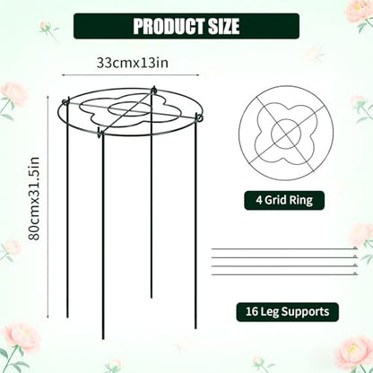 4 Pcs Peony Cages and Supports, 13"x31.5" Plant Supports for Outdoor Plants