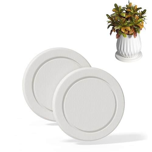 Diatomaceous Earth Plant Saucer, Round Pot Saucers, 2 Pcs 6 Inch - color: 2pcs White Small