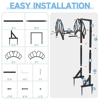 Garden Water Hose Holder for Outside Hose Stand Hanger Rack Freestanding