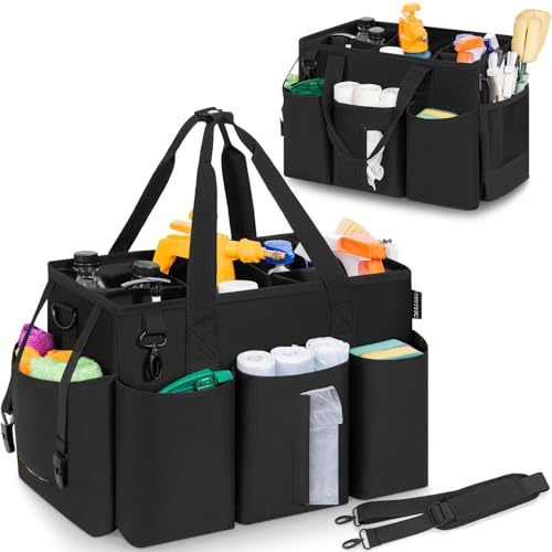 IBVIVIC Wearable Cleaning Caddy Bag, Cleaning Supplies Organizer, Black - color: Black