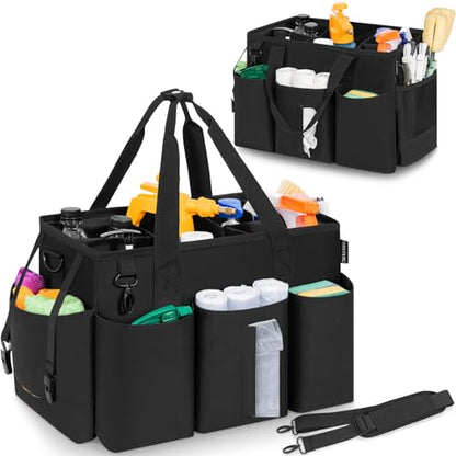 IBVIVIC Wearable Cleaning Caddy Bag, Cleaning Supplies Organizer, Black - color: Black