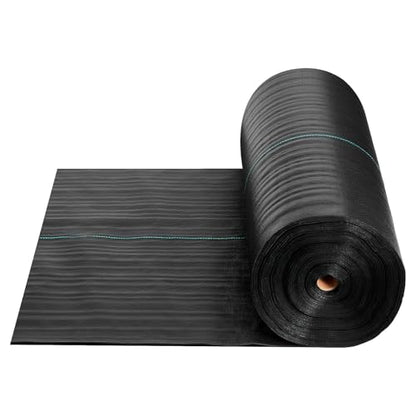 VEVOR 3x100FT 5oz Weed Barrier Fabric Heavy Duty, Landscape Fabric, Weed Blocker Fabric, Garden Weed Mat Lawn Fabric, Weed Control Fabric, Driveway Fabric, Ground Cover, Woven Landscape Cloth, Black - size: 3FT*100FT-5oz