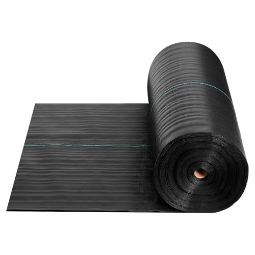 VEVOR 3x100FT 5oz Weed Barrier Fabric Heavy Duty, Landscape Fabric, Weed Blocker Fabric, Garden Weed Mat Lawn Fabric, Weed Control Fabric, Driveway Fabric, Ground Cover, Woven Landscape Cloth, Black - size: 3FT*100FT-5oz