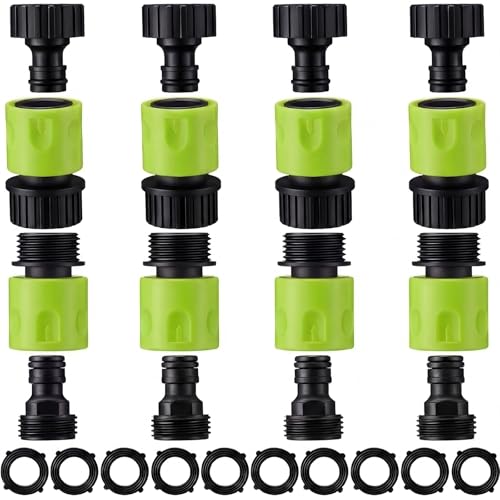 Hotop 16 Pcs Garden Hose Quick Connector, 3/4 Inch Fittings, Fluorescent - color: Fluorescent Color