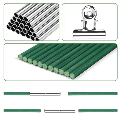 RIFNY 60 PCS Garden Hoops for Raised Beds, Greenhouse Hoops for Row Cover - style: 60 PCS-0.28" Dia-Green