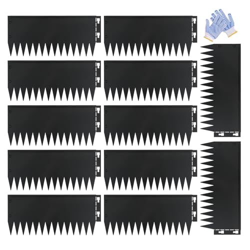 Metal Lanscape Edging 20“ L * 10” H Strips Black Steel Edging 12pcs - size: 10 inch