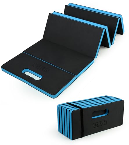 Foldable Mechanic Mat Kneeling Pad, 0.9" Extra Thick EVA Foam,Blue - color: BLUE & BLACK