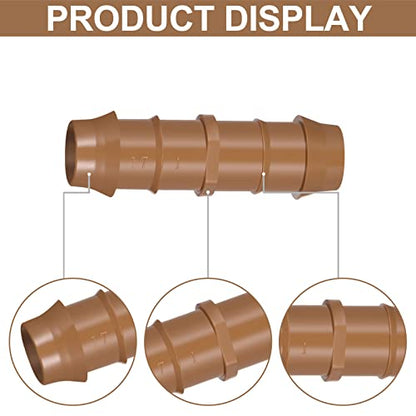 Outus 68 Pcs 1/2 Inch Drip Irrigation Fittings Drip Irrigation Fitting Kit Switch Tee Coupling Elbow and End Cap Plastic Plug Drip Irrigation Connector for Compatible Drip or Sprinkler System
