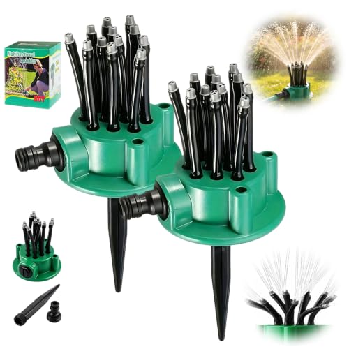 360 Degree Garden Automatic Multi Sprinkler Garden Lawn Sprinklers Roof Cooling Sprinklers Watering Gardening Tools Housewarming Gift (2PCS) - color: 2PCS