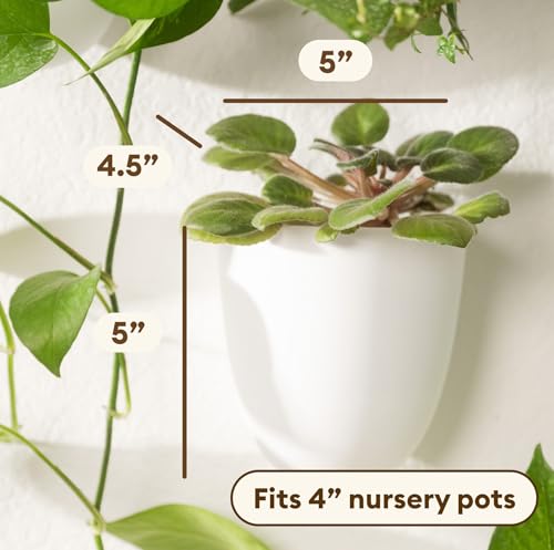PlantPod Classic - Self-Watering Wall Planters (9, White) - Easy to Water and Install - Lightweight - Design Your Own Vertical Garden - Wall Planters for Indoor Plants