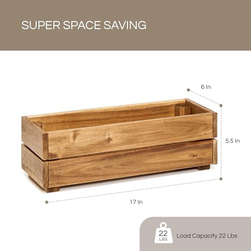 THYOI Premium Wooden Planter Box, Storage Box - 3 Colors (Golden Teak) - color: Golden Teak