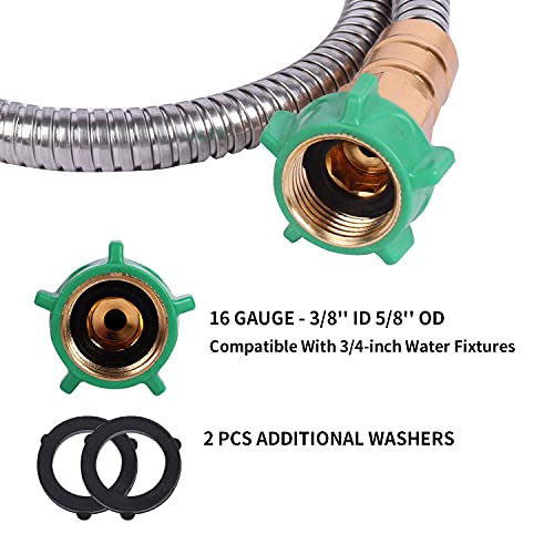 Metal Short Garden Hose 10 Ft 12 Ft, Flexible Stainless Steel Garden Hose 10 Feet 15 Feet Heavy Duty Water Hose Flexible Metal Water Hose (10 Feet) - size: 10 Feet