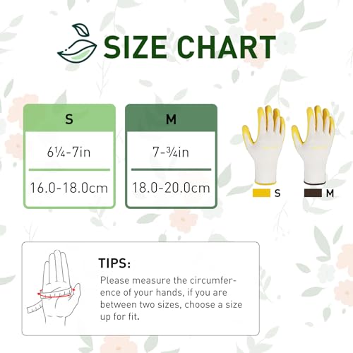 HANDLANDY 2/3/6 Pairs Womens Gardening Gloves, Garden Gloves for Women - color: White (3 Pairs), size: Medium