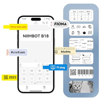 NIIMBOT Thermal Transfer Cable Label 0.49" x 4.29", for N1(B18) Label Maker - color: 0.49''×4.29''-blue Cable