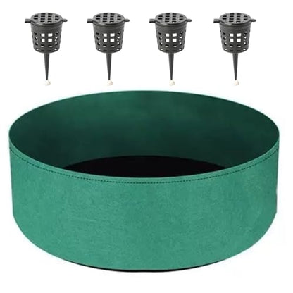 Plant Grow Pot 10 Gallons Fabric Raised Garden Planting Bed Breathable Garden Grow Bags Planting Container Planter Pot for Plants, Herbs, Flowers, Vegetables（4 Black Fertilizer Boxes）