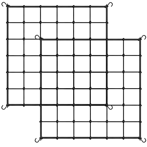 iPower Elastic Trellis Netting for 3x3FT, Heavy-Duty Plant Net with Hooks, Flexible Hydroponics Support for Indoor Plants, Gardening, and Horticulture, 2Pack