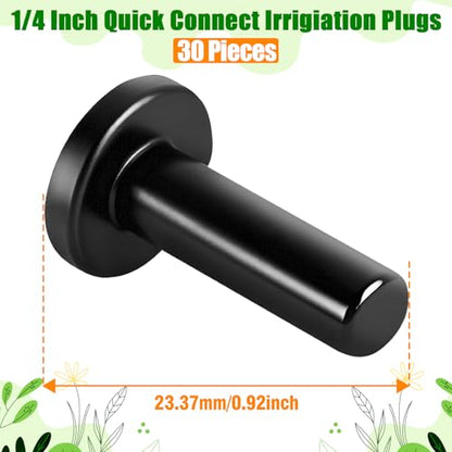 30 Pack 1/4 Inch Drip Irrigation End Plug Fittings - 1/4'' Drip Line End Cap Fittings for 1/4'' Drip Line Push-to-Fit Connectors End Closure Parts for Drip Irrigation System - size: 1/4" Push-to-connect Plug