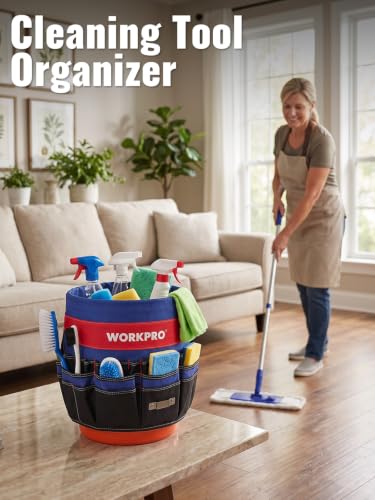 WORKPRO Bucket Tool Organizer with 51 Pockets Fits for 3.5-5 Gallon Bucket