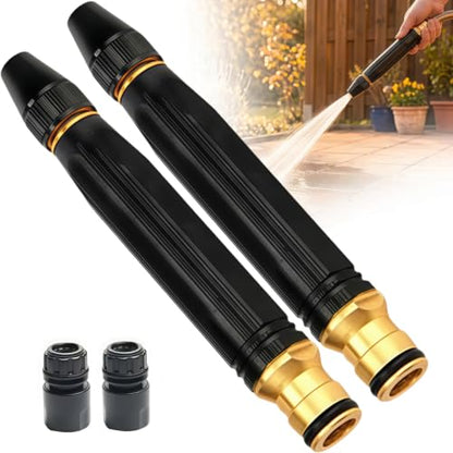 High Pressure Hose Nozzle 2 Pcs, Heavy Duty Adjustable Twist Hose nozzle Jet Sweeper Nozzle, Pressure Washer Nozzle with Leak-Proof Design for Car Wash, Lawn, Patio Cleaning