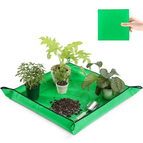 Large Waterproof Repotting Mat Super Thick for Potting Soil Mix 39.5"x39.5" - color: Pale Green, size: 39.5" x 39.5"