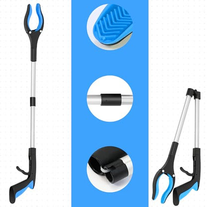 Grabber Reacher Tool - 32” Reacher Grabber Tool with Strong Magnetic and Swivel Head - Heavy Duty Pick Up Stick Grabbers for Seniors, Surgery Recovery Must Haves Gifts(Red + Blue) - size: Red + Blue(Pack of 2)