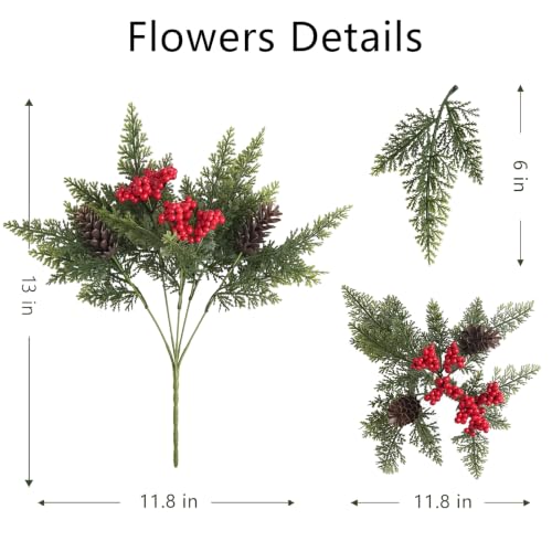 2 Set Christmas Hanging Baskets, Winter Hanging Baskets for Outdoors - color: Cedar