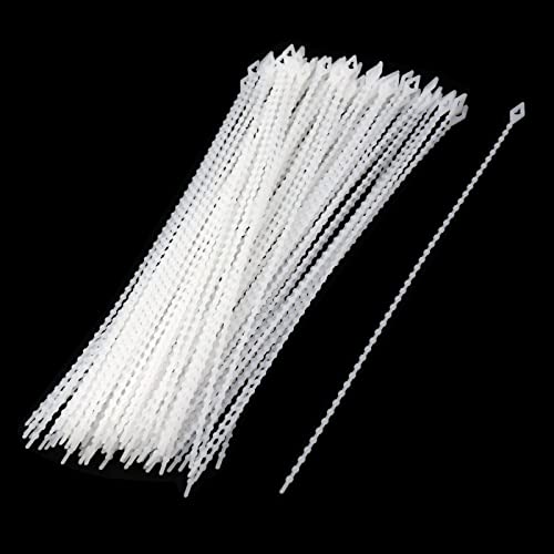 KUMGROT 100 Pcs Reusable Beaded Cable Ties, White - color: White 100pcs, size: 9.45 Inch/ 240 mm