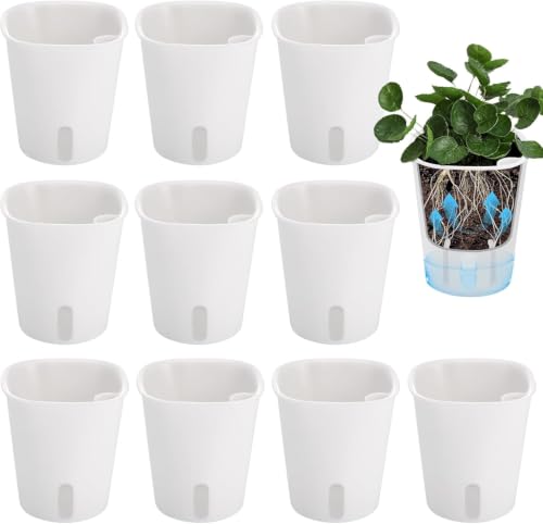 Self Watering Pots For Indoor Plants, 10 Pack 3.7 Inch Planters With Wick