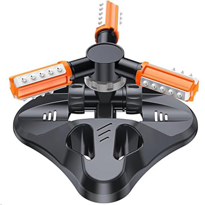 Garden Sprinkler,Upgrade Lawn Sprinklers Automatic 360 Degree Rotating Irrigation Grass Water Sprayer System,Garden Hose Sprinkler for Yard/Built in 36 Units Angle Spray Nozzles(Orange)-1Pack - color: Orange