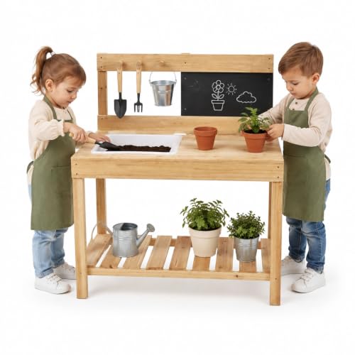 Kids Wooden Potting Bench Mud Kitchen,Children Gardening Table