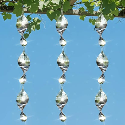 9 PCS Stainless Steel Bird deterrents for Outside,3D Bird Scarer Discs Set Pigeon Deterrent,Crow Deterrent,Bird reflectors to Keep Birds Away Woodpecker Deterrent for House - color: 9 Discs Fishbone Bird Scare Discs Set