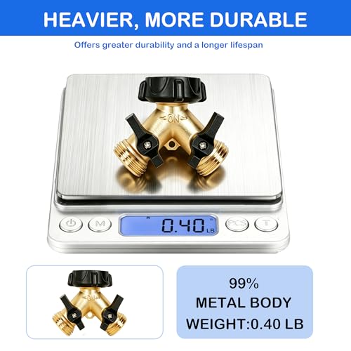 LIULO TOOL Brass Garden Hose Splitter 2 Way, Hose Y Splitter 3/4 Inch Heavy Duty Brass Hose Connector Tap Splitter, Hose Spigot Adapter 2 Valves with Rubber Washers (1 Pack) - size: 1 Pack