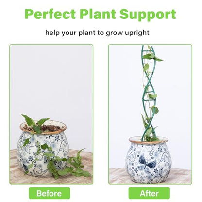 3PCS Indoor Plant Trellis for Potted Plants - Metal Houseplant Trellis - color: Green
