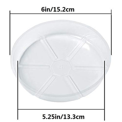 Idyllize 10 Pieces of 6 Inch Clear Plastic Plant Saucer Drip Trays for pots (6") - size: 6"