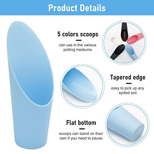 Coitak Bonsai Soil Scoops, 5 PCS Plastic Garden Soil Scoops