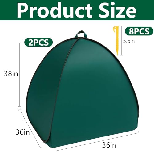 2 Pcs Pop Up Shrub Covers Frost Protection Tent, 38" x 36" x 36" Winter Plant Cover Freeze Protection, Warm Garden Plant Protector Tent for Protecting Outdoor Shrub Fruit Potted Plants from Snow & Ice - color: 36 x 36 x 38 inch