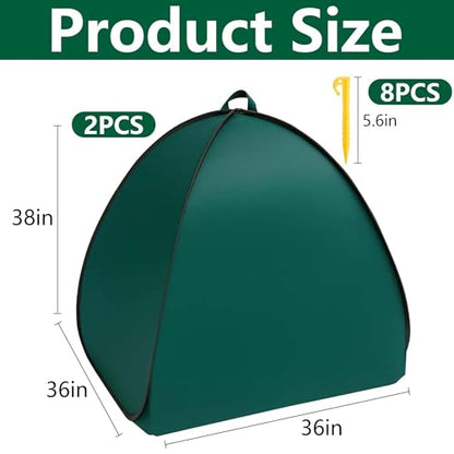 2 Pcs Pop Up Shrub Covers Frost Protection Tent, 38" x 36" x 36" Winter Plant Cover Freeze Protection, Warm Garden Plant Protector Tent for Protecting Outdoor Shrub Fruit Potted Plants from Snow & Ice - color: 36 x 36 x 38 inch