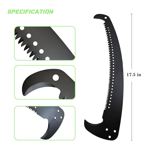 Manual Pole Saw Blade for Tree Trimming, Three Face Grinding, Original Saw Blade.17.5in Without Handle - size: 17.5in Without handle